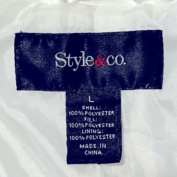 Style & Co Women's Hooded Puffer Jacket Removable Hood Zipper Pockets Size L - Picture 2 of 13